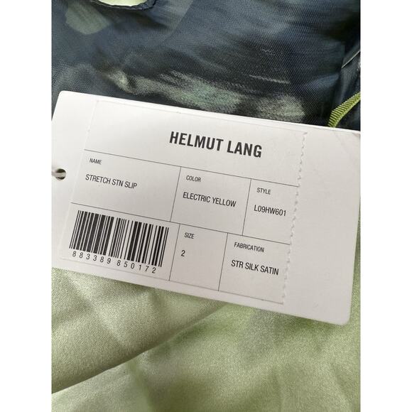 Helmut Lang Green Silk Slip Dress Sz 2 NWT Layered Sheer Hem Bias Cut Cocktail - Picture 7 of 8